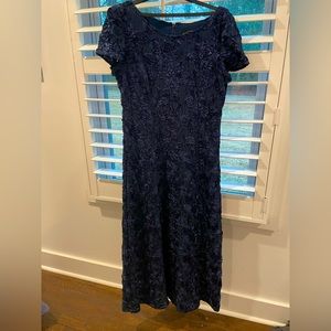Evening dress, mother-of-the bride navy gown